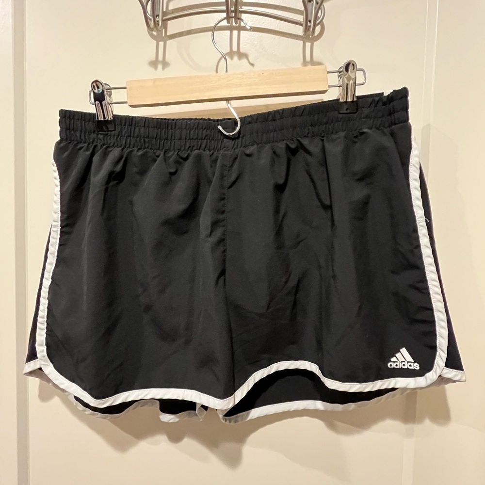Adidas Women's Black Athletic Shorts with White Trim